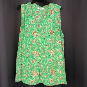 Green Flowery Tunic Tank